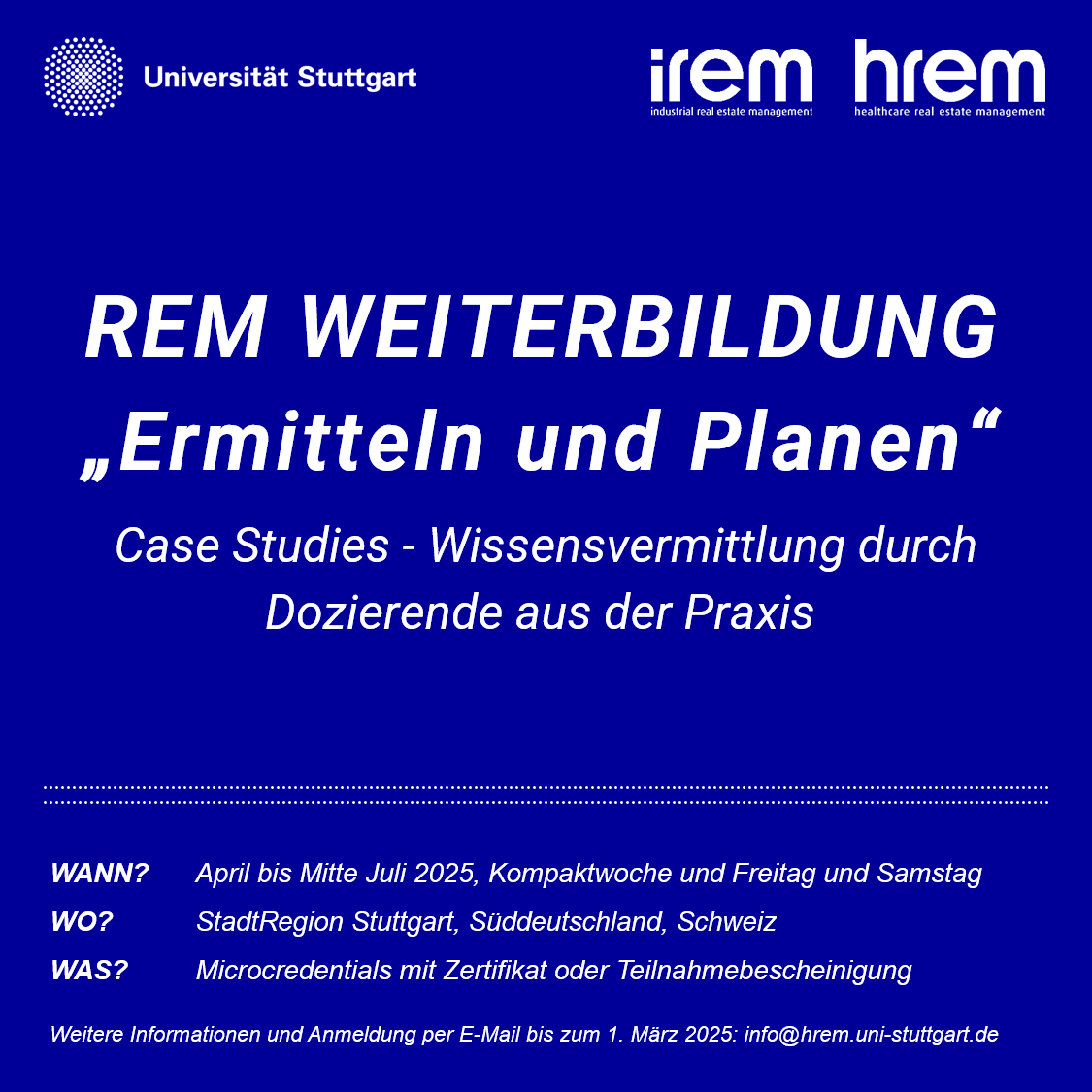REM Weiterbildung "Ermitteln und Planen"
